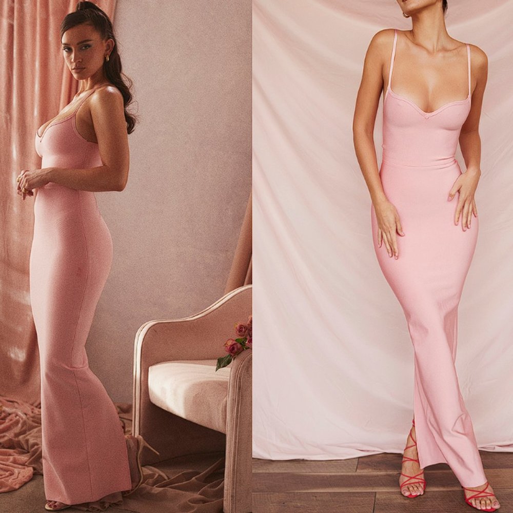 RARE House of CB ‘Fifi’ Fairy Pink Bandage Maxi Dress NWOT - Picture 1 of 14